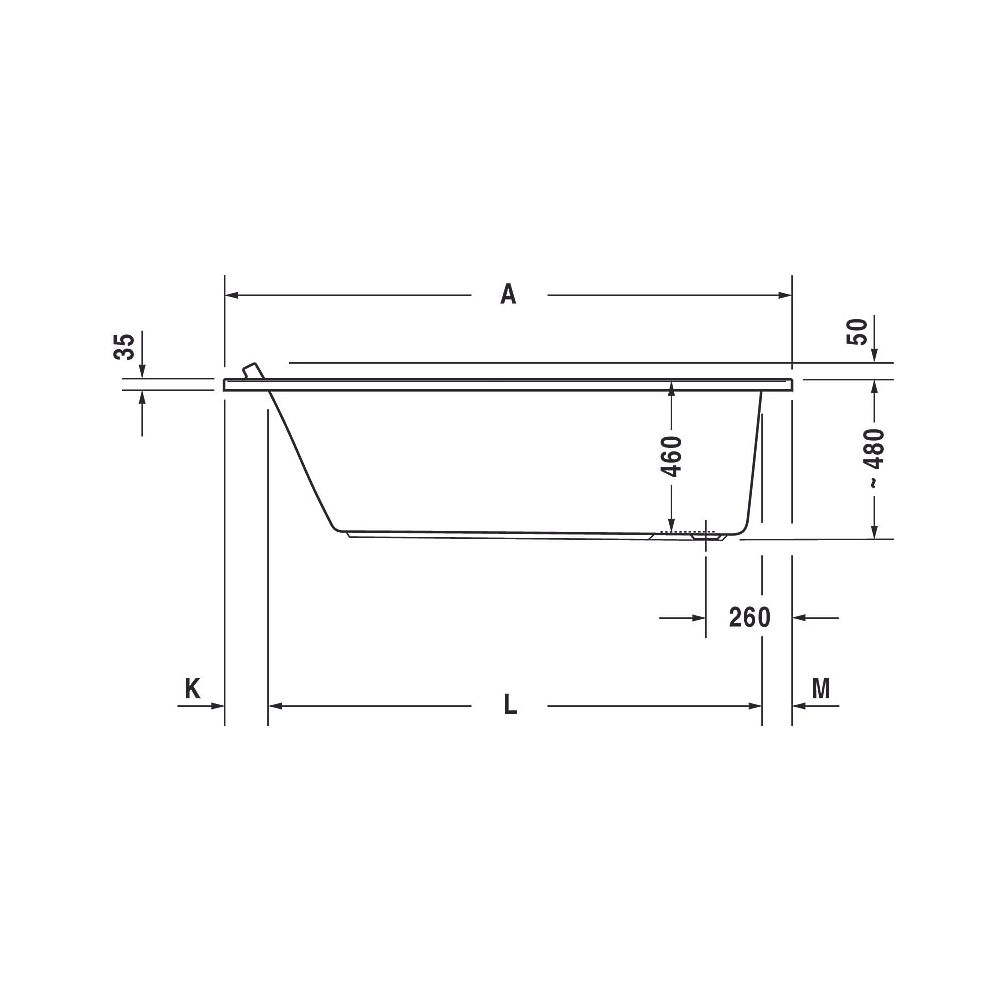 Duravit Starck Wannen Whirlwanne Rechteckig, Einbau, 750x1700x480mm Air-System... DURAVIT-760335000AS0000 4053424453521 (Abb. 8)