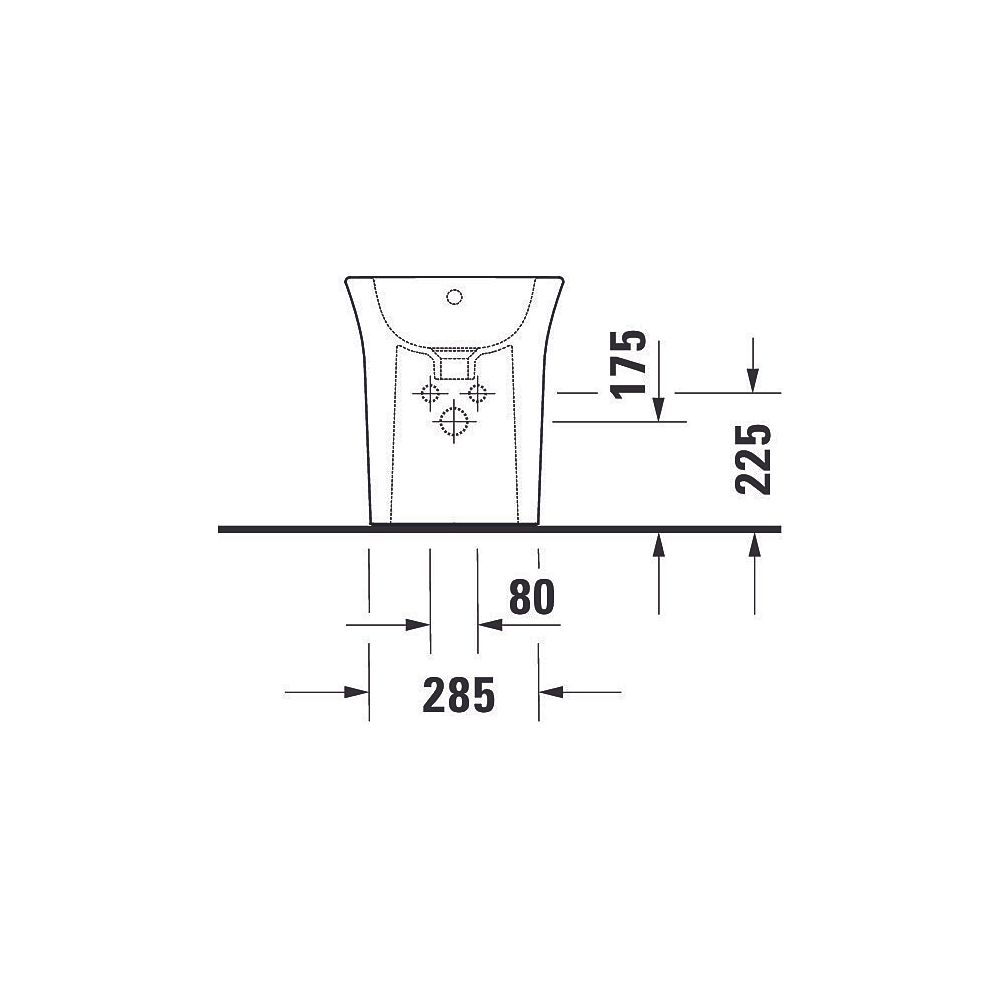 Duravit White Tulip Stand Bidet 580x370x420mm, Weiß Hochglanz, 1 HL, mit ÜL, Back ... DURAVIT-2293100000 4063382012562 (Abb. 11)