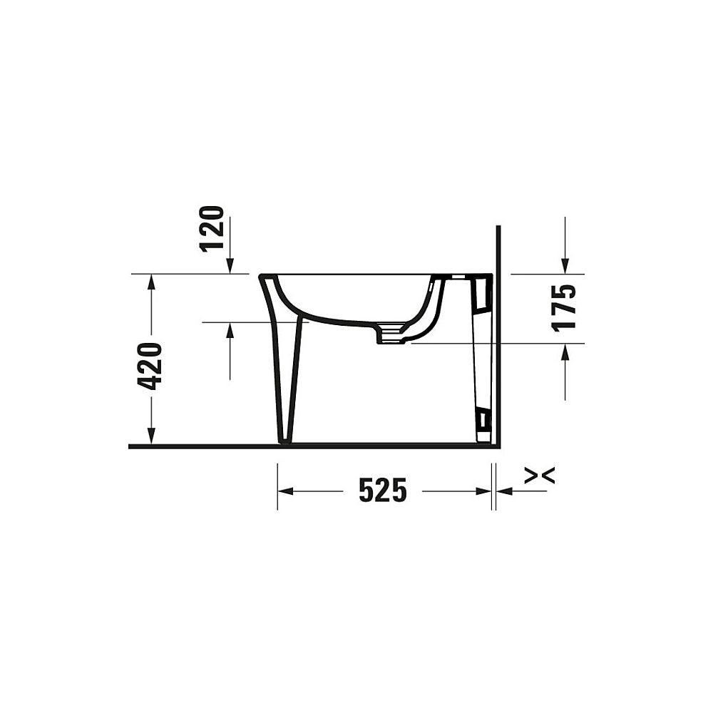 Duravit White Tulip Stand Bidet 580x370x420mm, Weiß Hochglanz, 1 HL, mit ÜL, Back ... DURAVIT-2293100000 4063382012562 (Abb. 13)