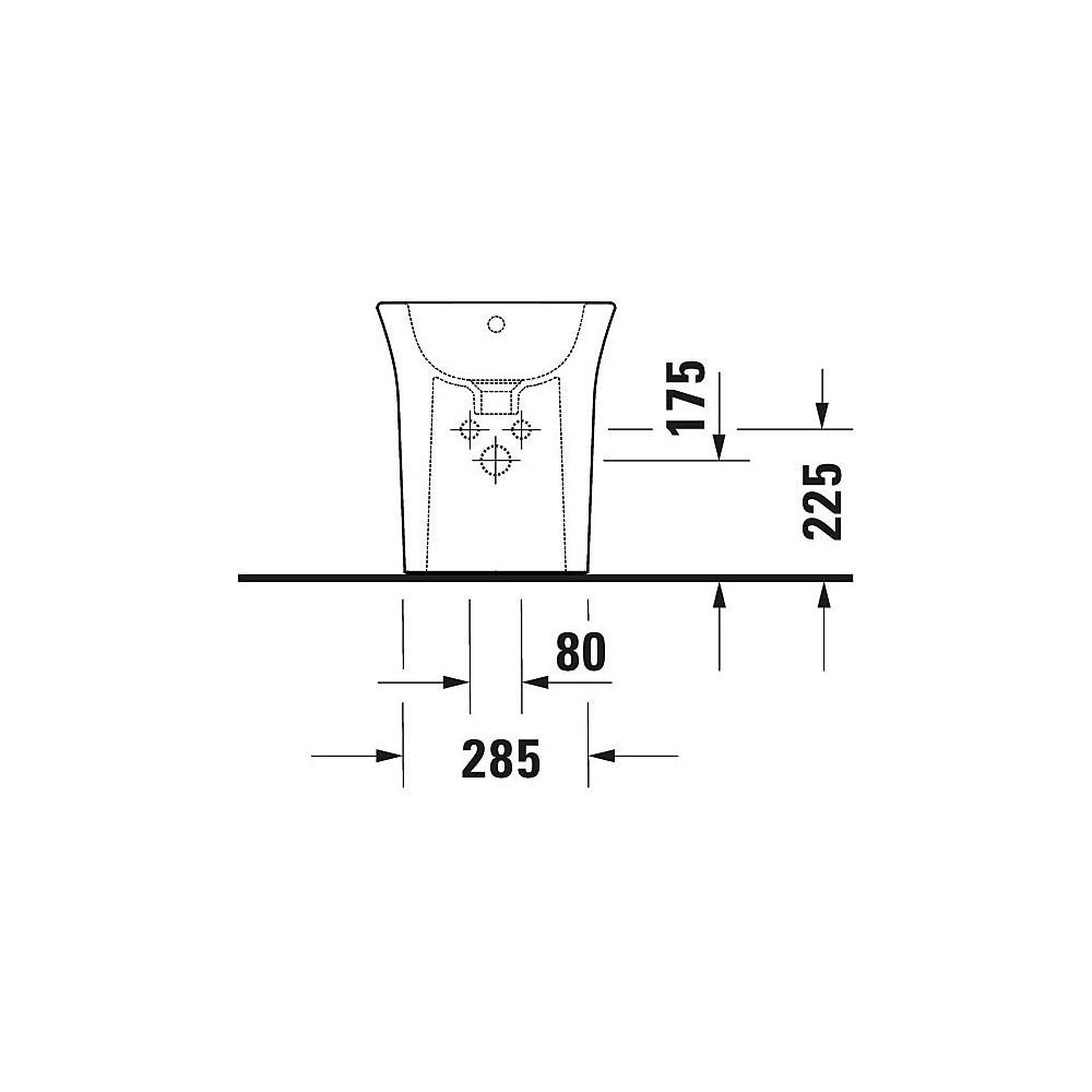Duravit White Tulip Stand Bidet 580x370x420mm, Weiß Hochglanz, 1 HL, mit ÜL, Back ... DURAVIT-2293100000 4063382012562 (Abb. 14)