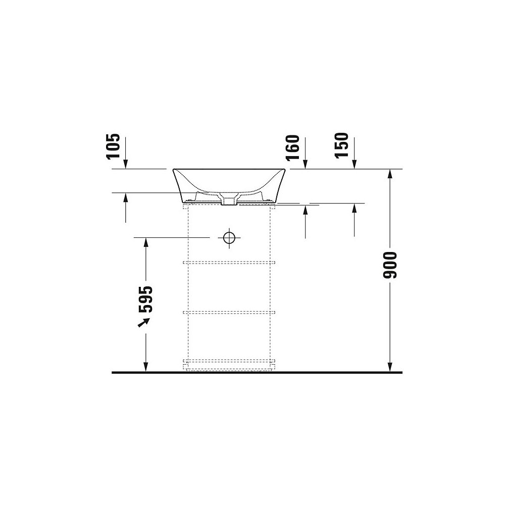 Duravit White Tulip Waschtisch 500x500x160mm, Weiß Hochglanz, Rund, 1 Waschplatz mi... DURAVIT-2365500070 4063382135568 (Abb. 9)