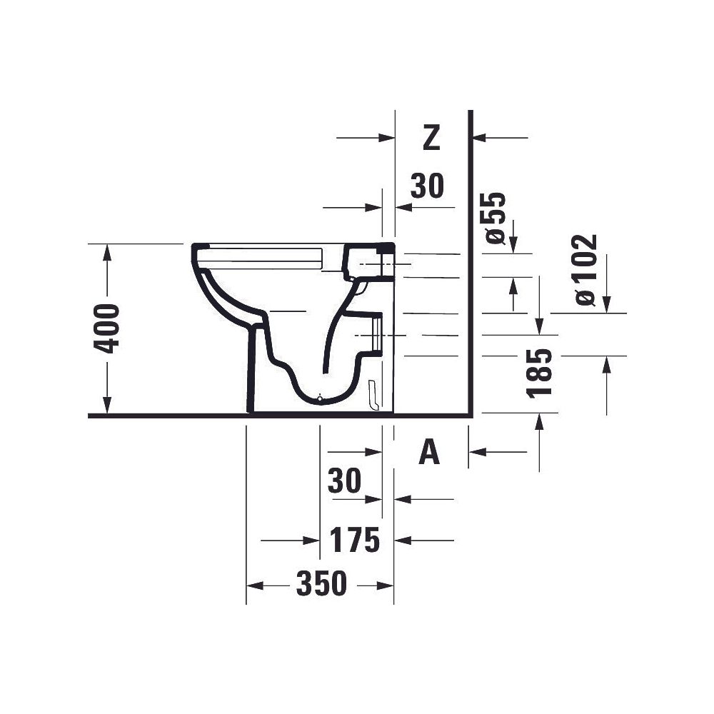 Duravit No.1 Stand WC 480x370x400mm, Weiß Hochglanz, 4,5l, Tiefspüler, rimless, wa... DURAVIT-2184090000 4053424507552 (Abb. 21)