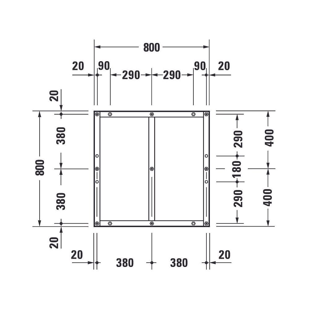 Duravit Fußgestell 800x800x85-100mm für Tempano Duschwannen... DURAVIT-791373000000000 4053424888217 (Abb. 4)