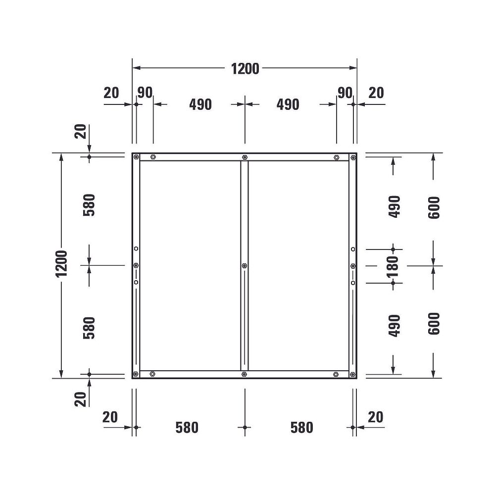 Duravit Fußgestell 1200x1200x85-100mm für Tempano Duschwannen... DURAVIT-791376000000000 4053424893983 (Abb. 4)