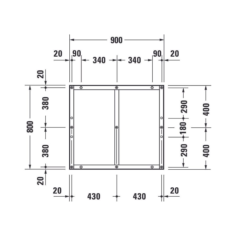 Duravit Fußgestell 800x900x85-100mm für Tempano Duschwannen... DURAVIT-791378000000000 4053424894003 (Abb. 4)