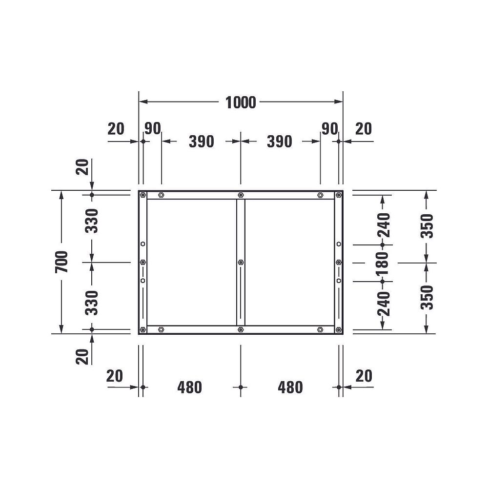 Duravit Fußgestell 700x1000x85-100mm für Tempano Duschwannen... DURAVIT-791379000000000 4053424894010 (Abb. 4)