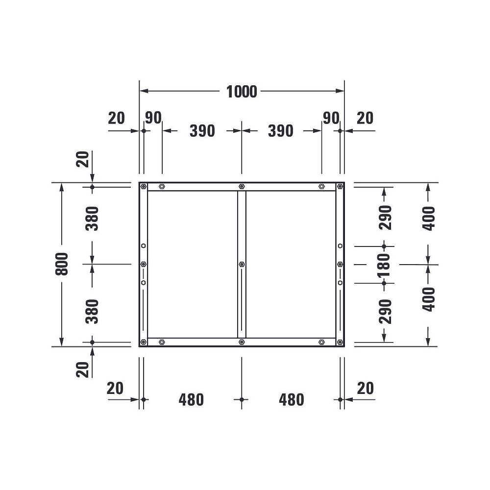 Duravit Fußgestell 800x1000x85-100mm für Tempano Duschwannen... DURAVIT-791380000000000 4053424894027 (Abb. 4)