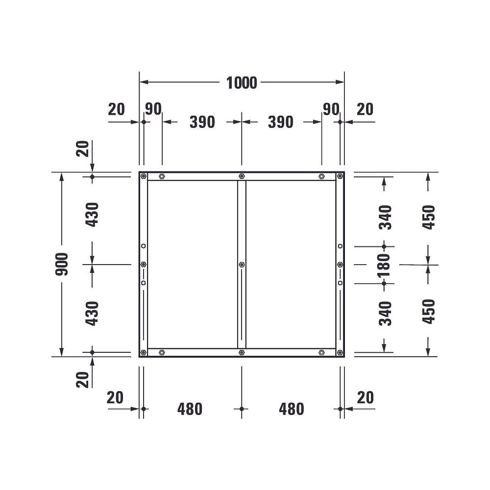 Duravit Fußgestell 900x1000x85-100mm für Tempano Duschwannen... DURAVIT-791381000000000 4053424894034 (Abb. 4)