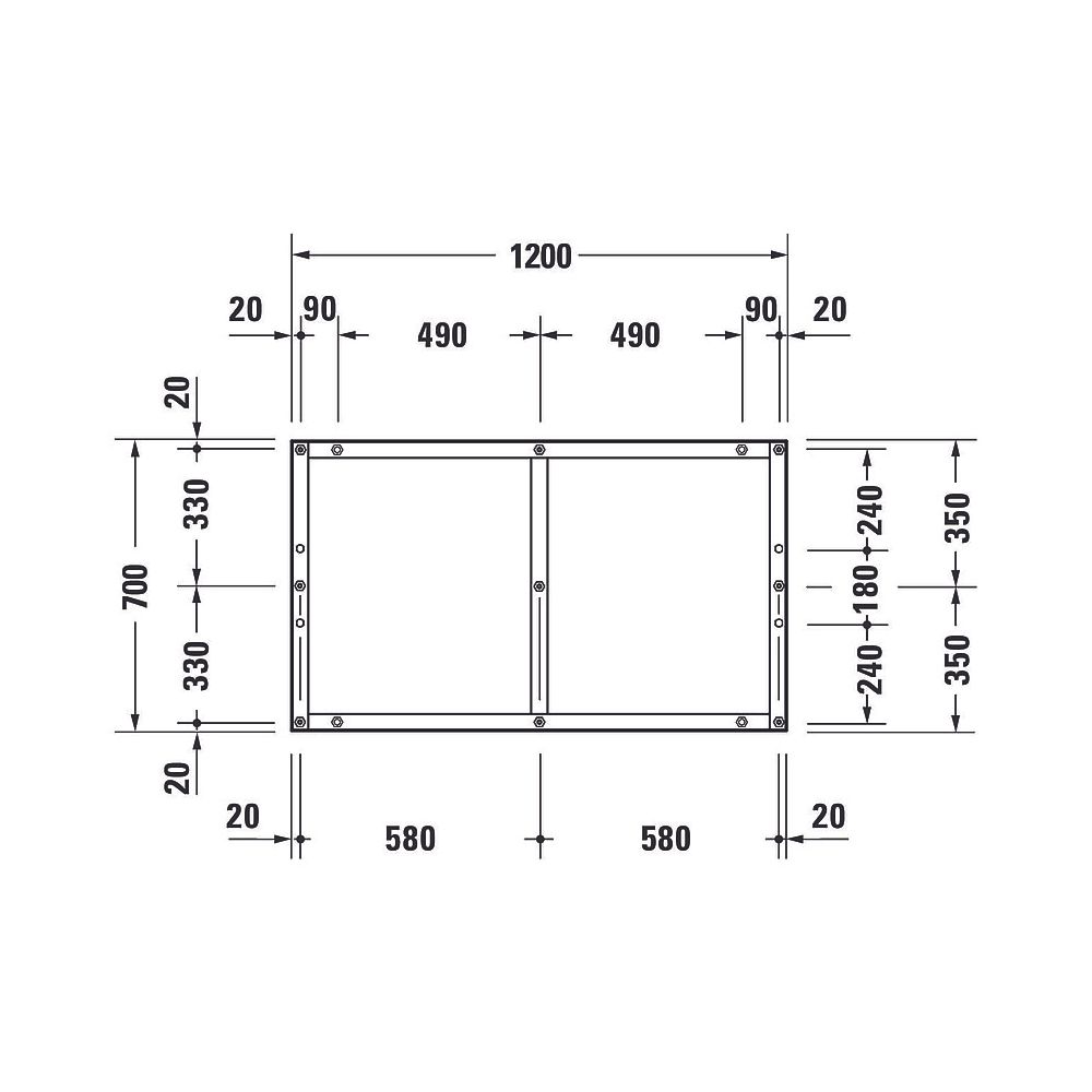Duravit Fußgestell 700x1200x85-100mm für Tempano Duschwannen... DURAVIT-791382000000000 4053424894041 (Abb. 4)