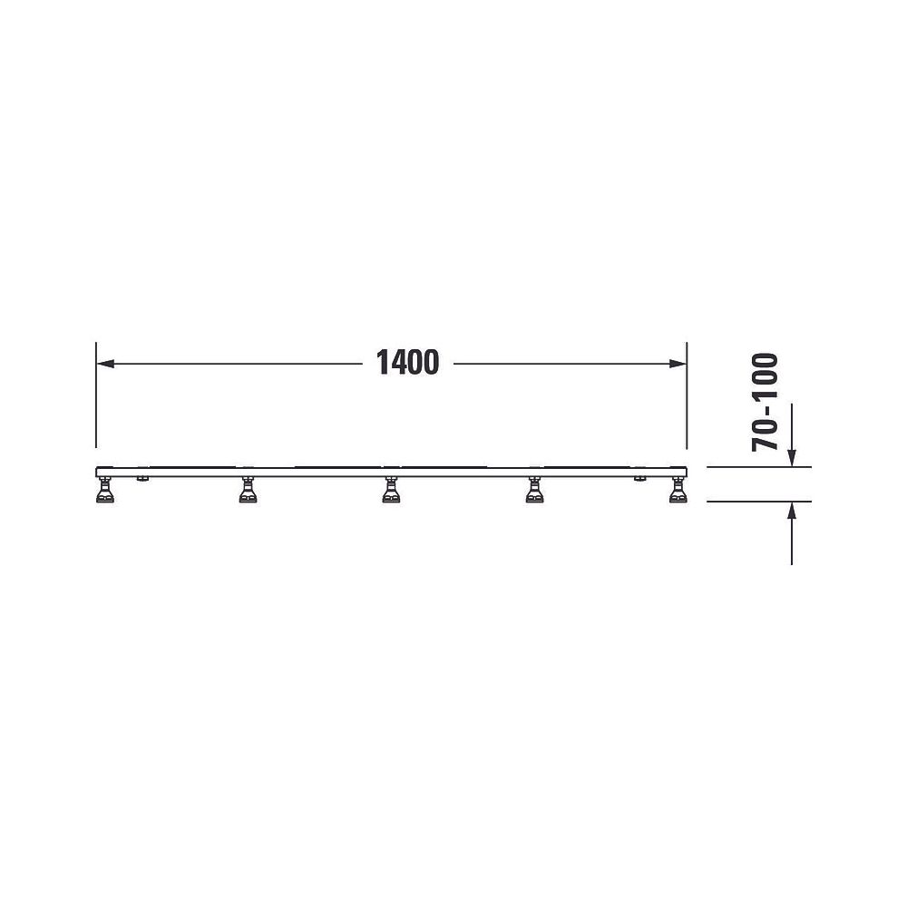 Duravit Fußgestell 800x1400x85-100mm für Tempano Duschwannen... DURAVIT-791387000000000 4053424894096 (Abb. 5)