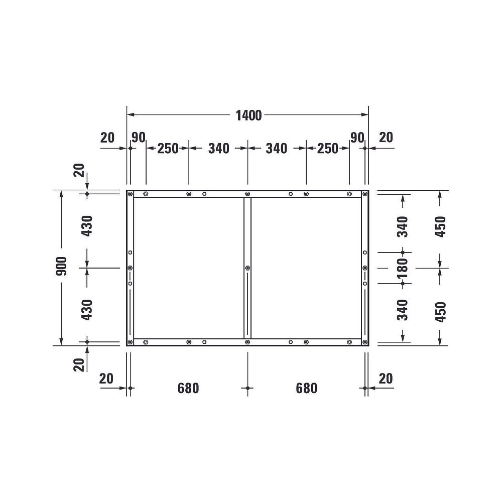 Duravit Fußgestell 900x1400x85-100mm für Tempano Duschwannen... DURAVIT-791388000000000 4053424894102 (Abb. 4)