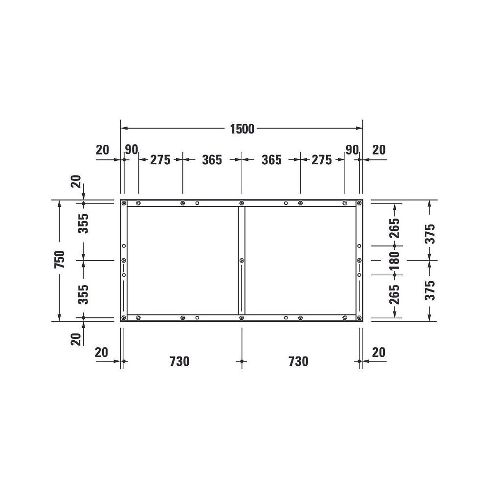 Duravit Fußgestell 750x1500x85-100mm für Tempano Duschwannen... DURAVIT-791390000000000 4053424894126 (Abb. 4)