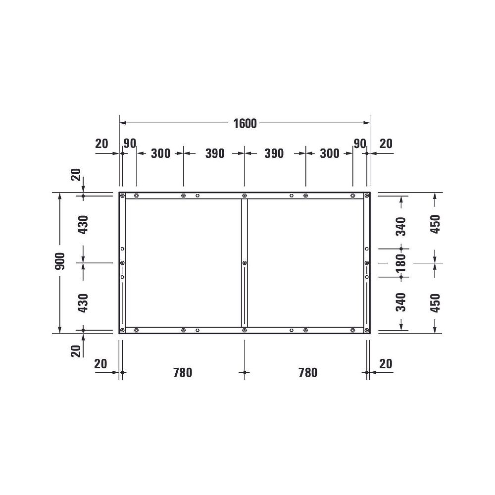 Duravit Fußgestell 900x1600x85-100mm für Tempano Duschwannen... DURAVIT-791394000000000 4053424894164 (Abb. 4)
