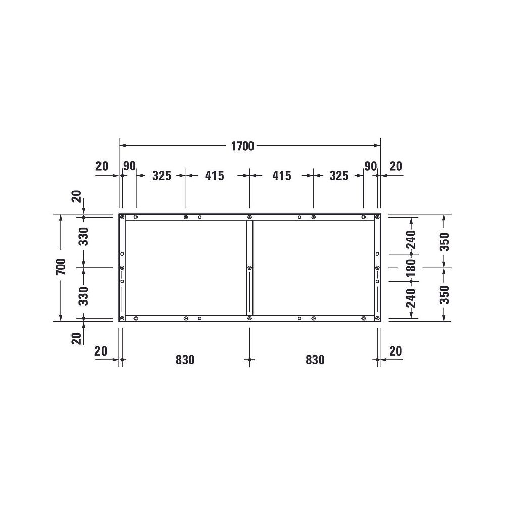Duravit Fußgestell 700x1700x85-100mm für Tempano Duschwannen... DURAVIT-791396000000000 4053424894188 (Abb. 4)