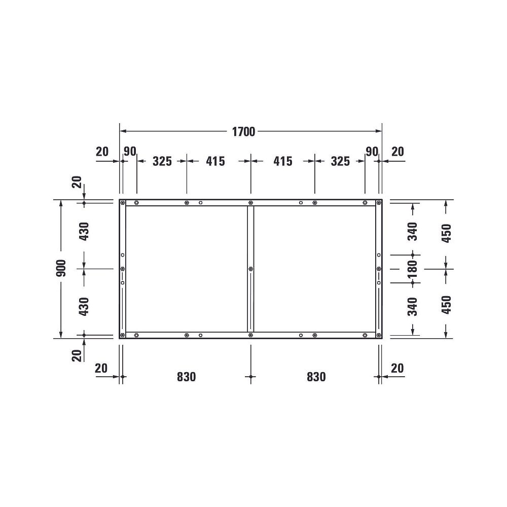 Duravit Fußgestell 900x1700x85-100mm für Tempano Duschwannen... DURAVIT-791398000000000 4053424894201 (Abb. 4)