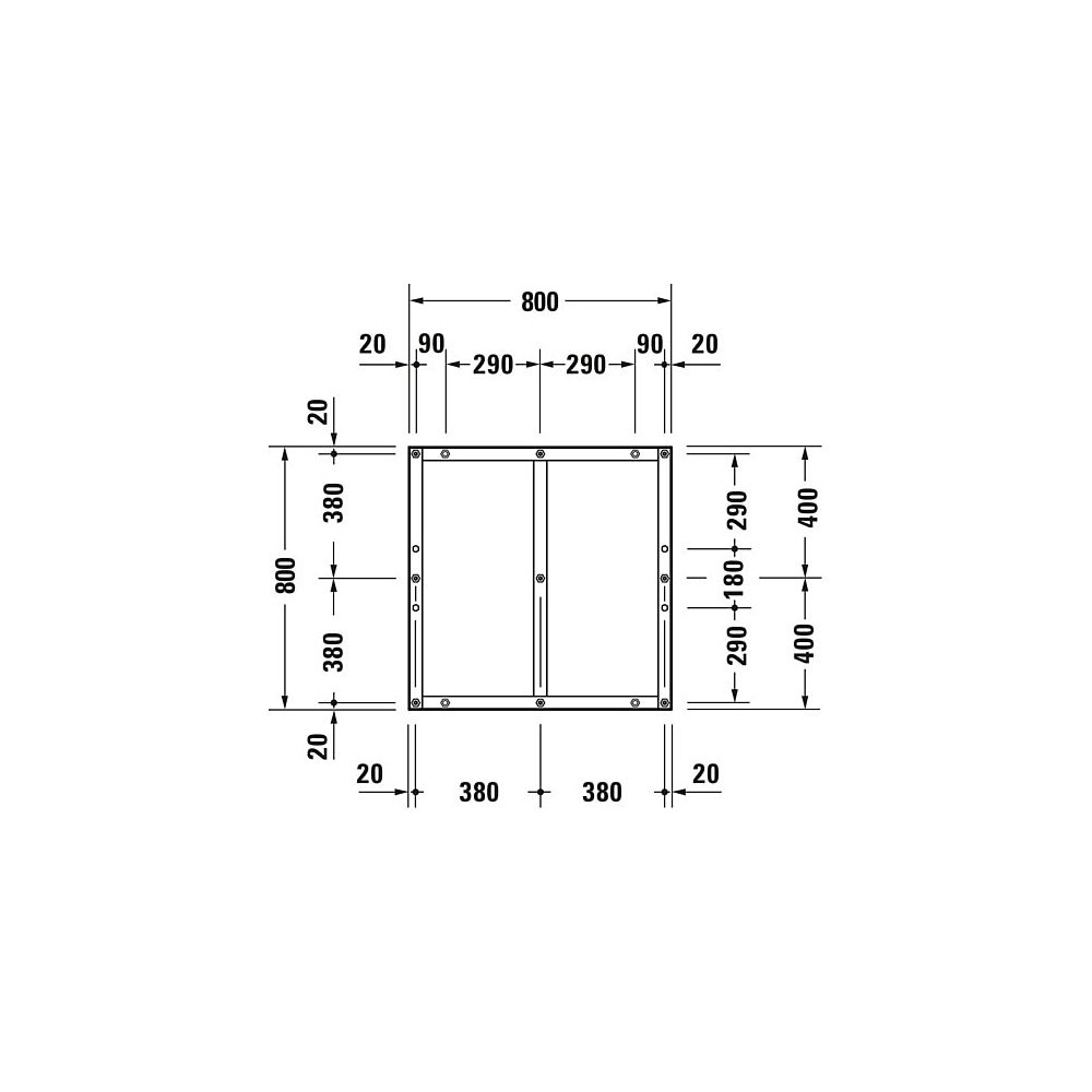 Duravit Fußgestell 800x800x85-100mm für Tempano Duschwannen... DURAVIT-791373000000000 4053424888217 (Abb. 6)