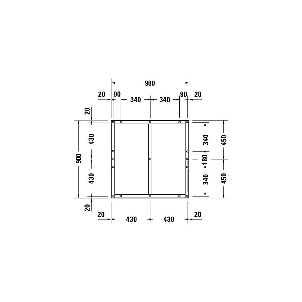 Duravit Fußgestell 900x900x85-100mm für Tempano Duschwannen... DURAVIT-791374000000000 4053424893969 (Abb. 6)