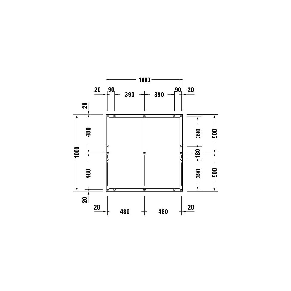 Duravit Fußgestell 1000x1000x85-100mm für Tempano Duschwannen... DURAVIT-791375000000000 4053424893976 (Abb. 6)