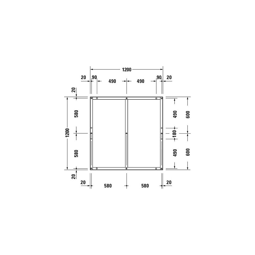 Duravit Fußgestell 1200x1200x85-100mm für Tempano Duschwannen... DURAVIT-791376000000000 4053424893983 (Abb. 6)