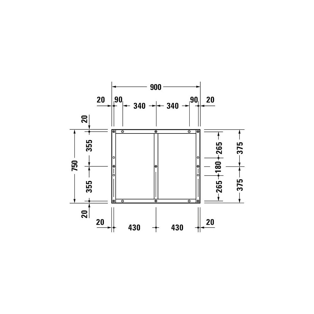 Duravit Fußgestell 750x900x85-100mm für Tempano Duschwannen... DURAVIT-791377000000000 4053424893990 (Abb. 6)