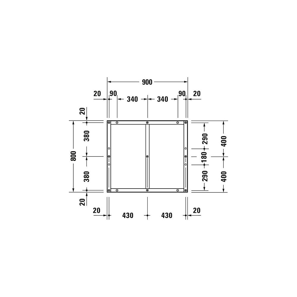 Duravit Fußgestell 800x900x85-100mm für Tempano Duschwannen... DURAVIT-791378000000000 4053424894003 (Abb. 6)