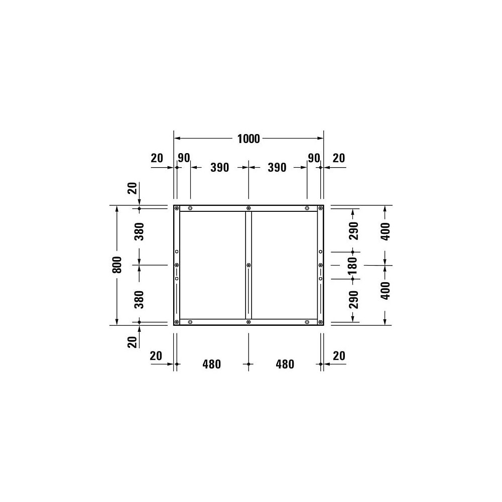Duravit Fußgestell 800x1000x85-100mm für Tempano Duschwannen... DURAVIT-791380000000000 4053424894027 (Abb. 6)