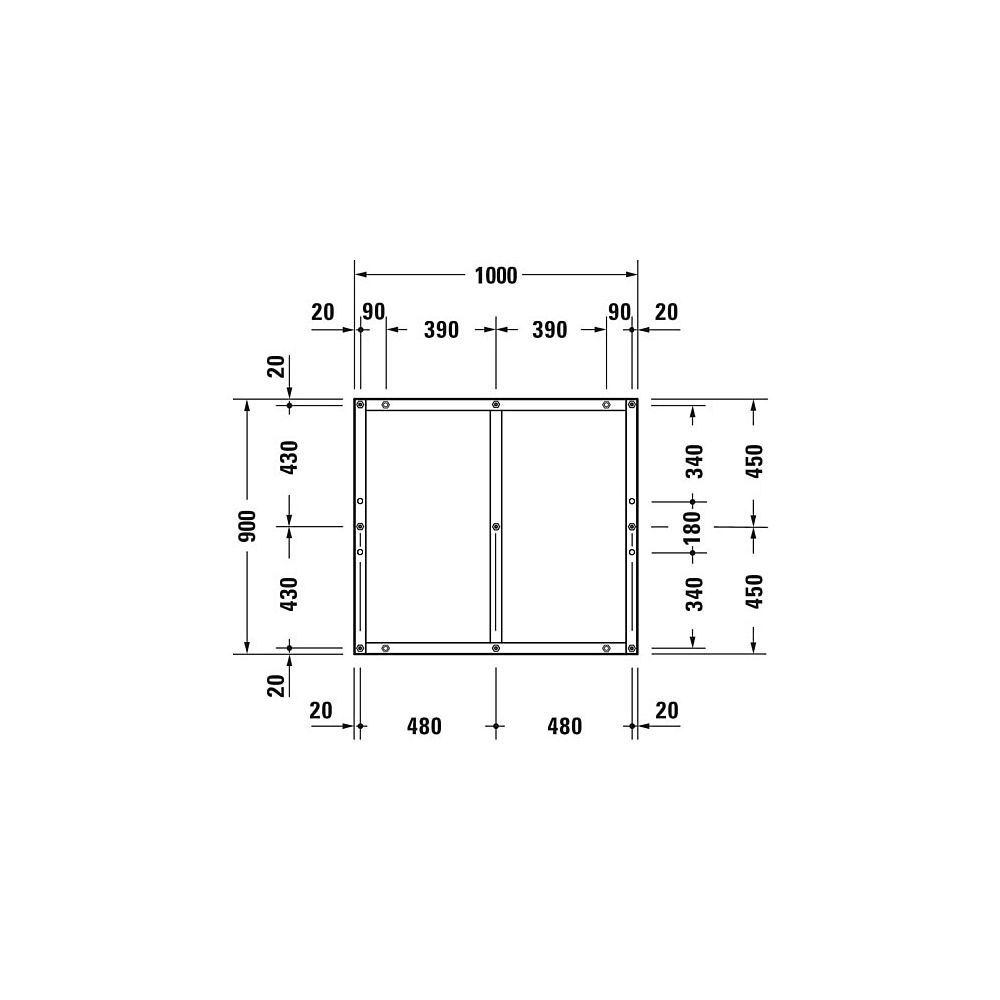 Duravit Fußgestell 900x1000x85-100mm für Tempano Duschwannen... DURAVIT-791381000000000 4053424894034 (Abb. 6)