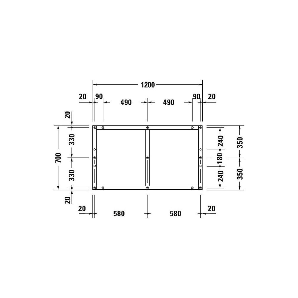 Duravit Fußgestell 700x1200x85-100mm für Tempano Duschwannen... DURAVIT-791382000000000 4053424894041 (Abb. 6)