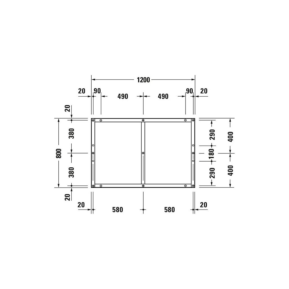 Duravit Fußgestell 800x1200x85-100mm für Tempano Duschwannen... DURAVIT-791383000000000 4053424894058 (Abb. 6)