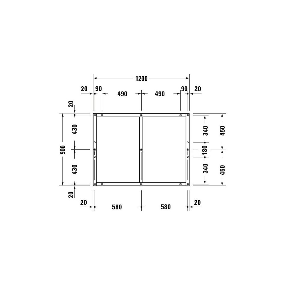 Duravit Fußgestell 900x1200x85-100mm für Tempano Duschwannen... DURAVIT-791384000000000 4053424894065 (Abb. 6)