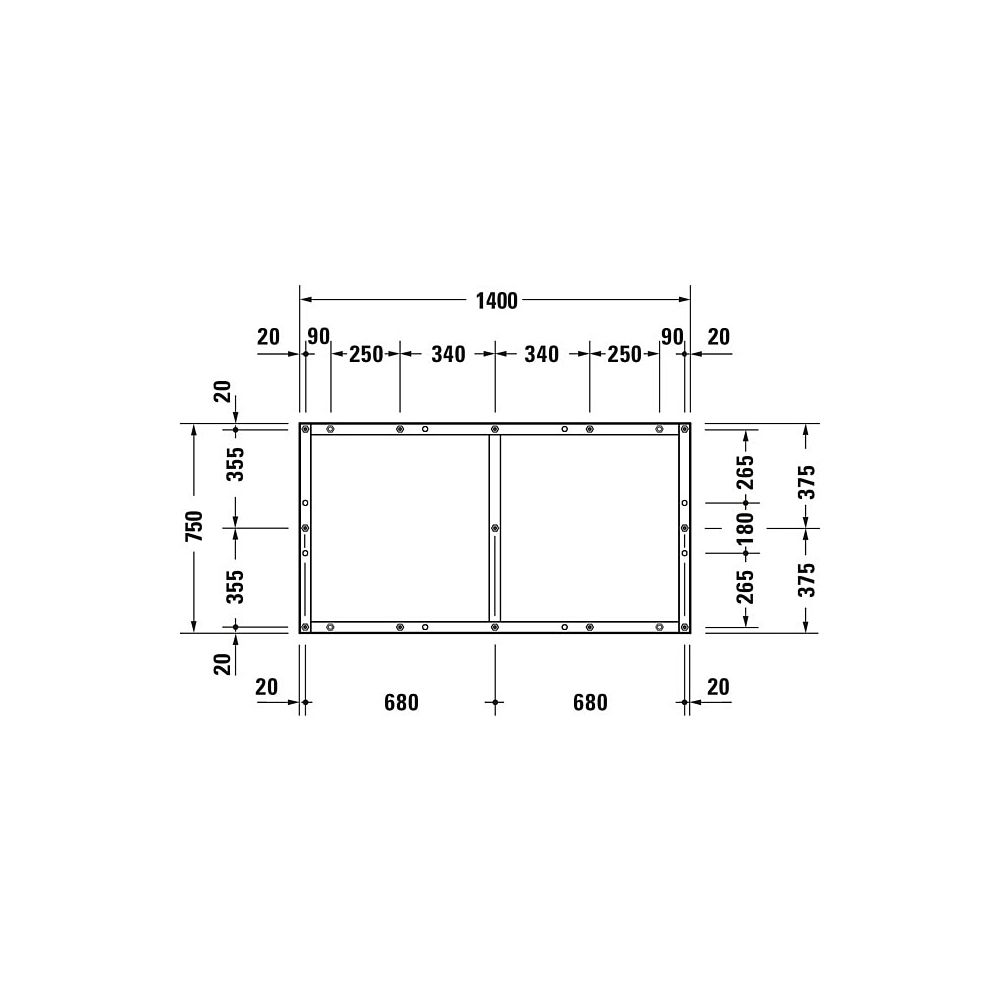Duravit Fußgestell 750x1200x85-100mm für Tempano Duschwannen... DURAVIT-791386000000000 4053424894089 (Abb. 6)