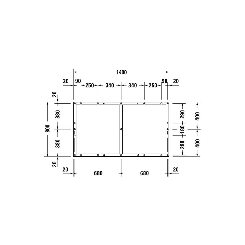Duravit Fußgestell 800x1400x85-100mm für Tempano Duschwannen... DURAVIT-791387000000000 4053424894096 (Abb. 6)