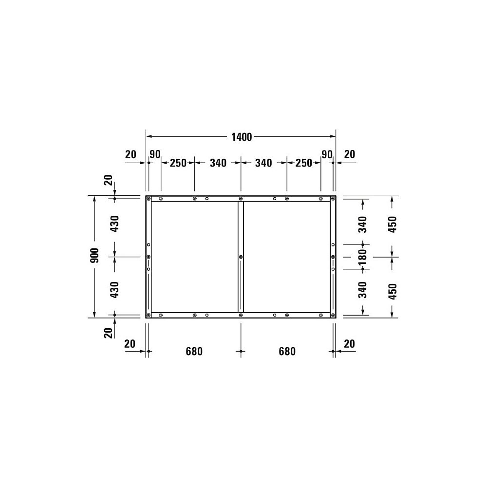 Duravit Fußgestell 900x1400x85-100mm für Tempano Duschwannen... DURAVIT-791388000000000 4053424894102 (Abb. 6)