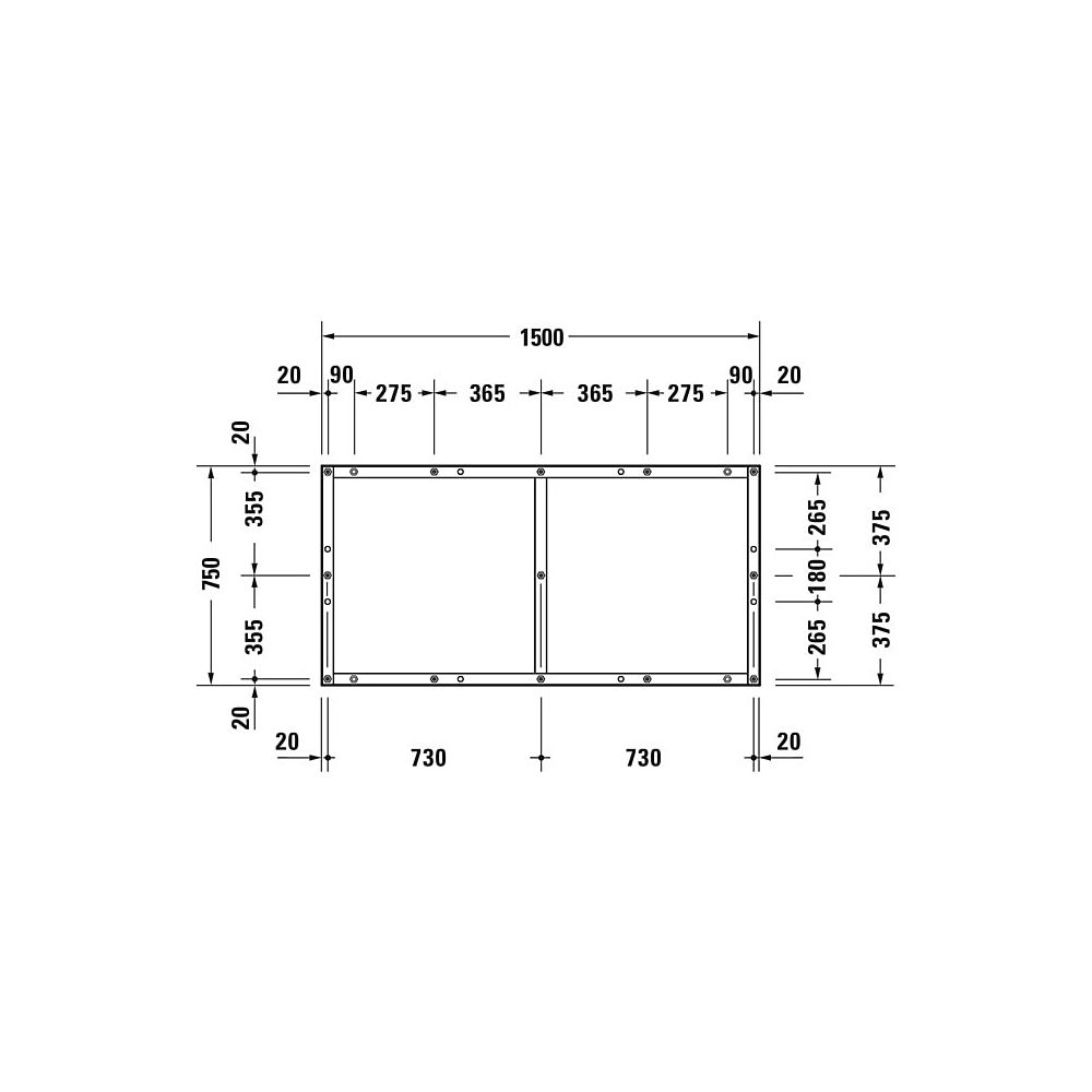 Duravit Fußgestell 750x1500x85-100mm für Tempano Duschwannen... DURAVIT-791390000000000 4053424894126 (Abb. 6)