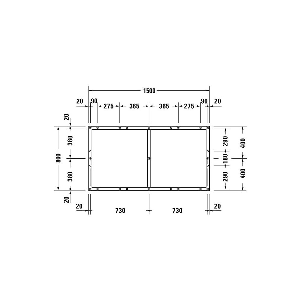 Duravit Fußgestell 800x1500x85-100mm für Tempano Duschwannen... DURAVIT-791391000000000 4053424894133 (Abb. 6)
