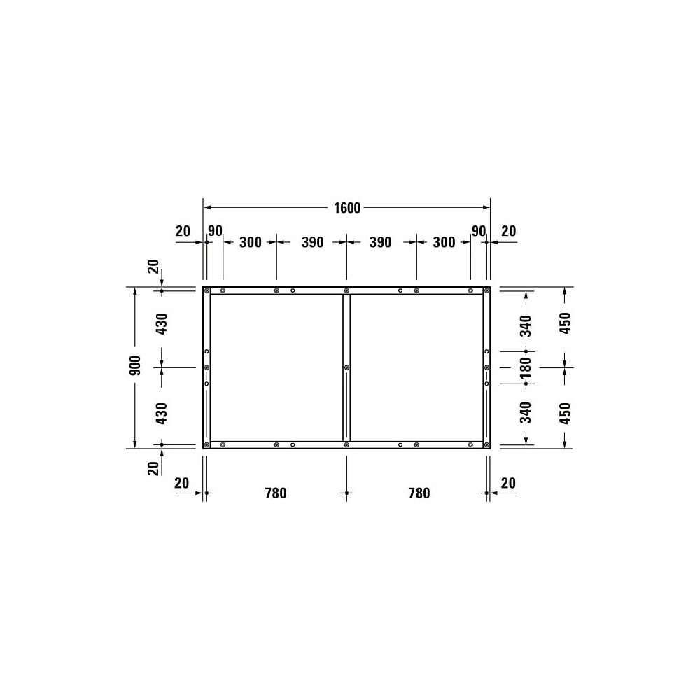 Duravit Fußgestell 900x1600x85-100mm für Tempano Duschwannen... DURAVIT-791394000000000 4053424894164 (Abb. 6)