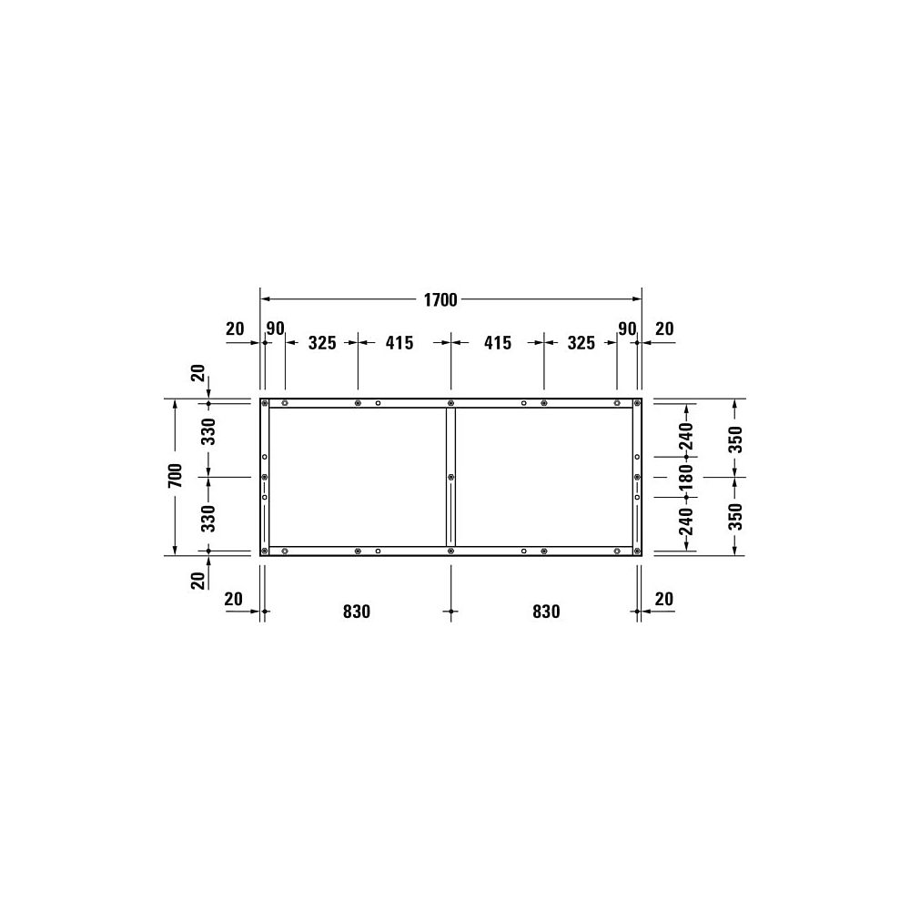 Duravit Fußgestell 700x1700x85-100mm für Tempano Duschwannen... DURAVIT-791396000000000 4053424894188 (Abb. 6)