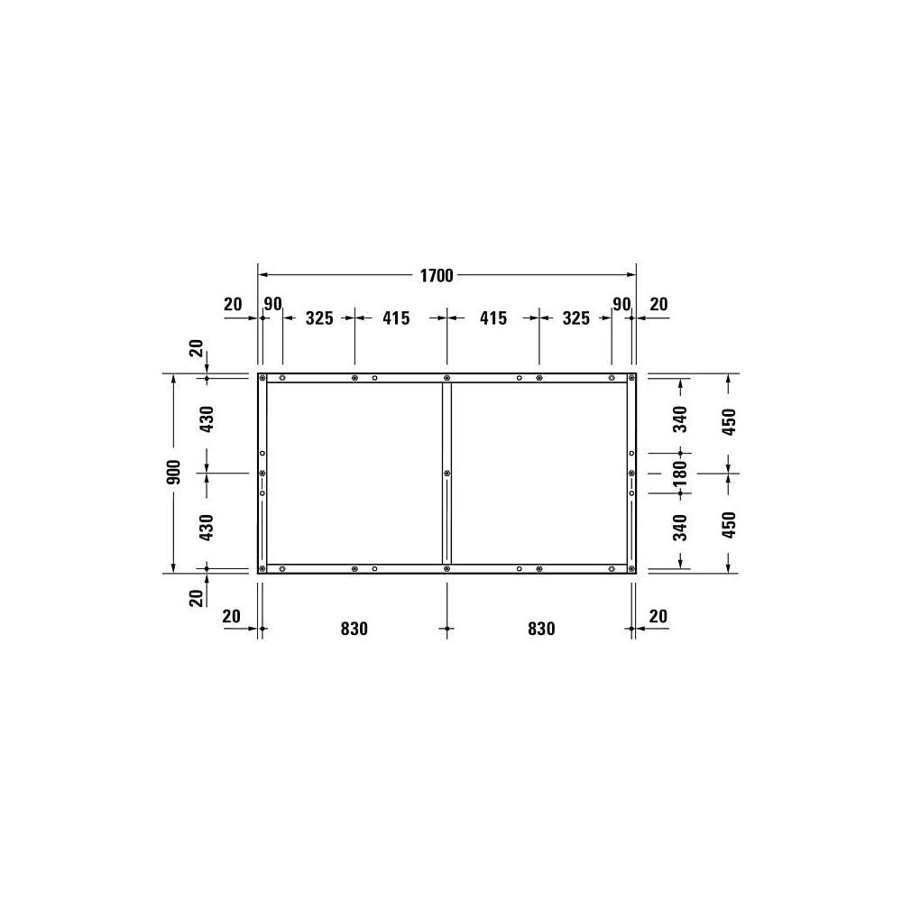 Duravit Fußgestell 900x1700x85-100mm für Tempano Duschwannen... DURAVIT-791398000000000 4053424894201 (Abb. 6)