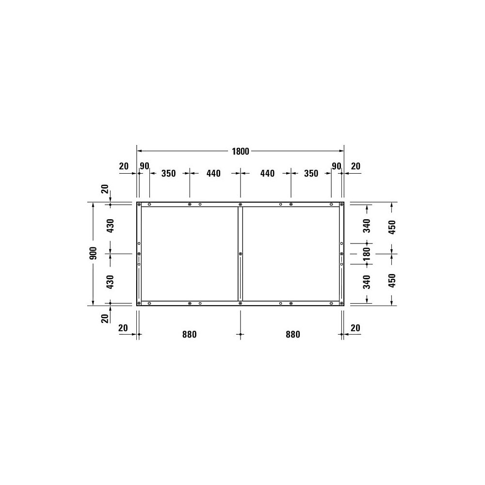 Duravit Fußgestell 900x1800x85-100mm für Tempano Duschwannen... DURAVIT-791399000000000 4053424894218 (Abb. 6)