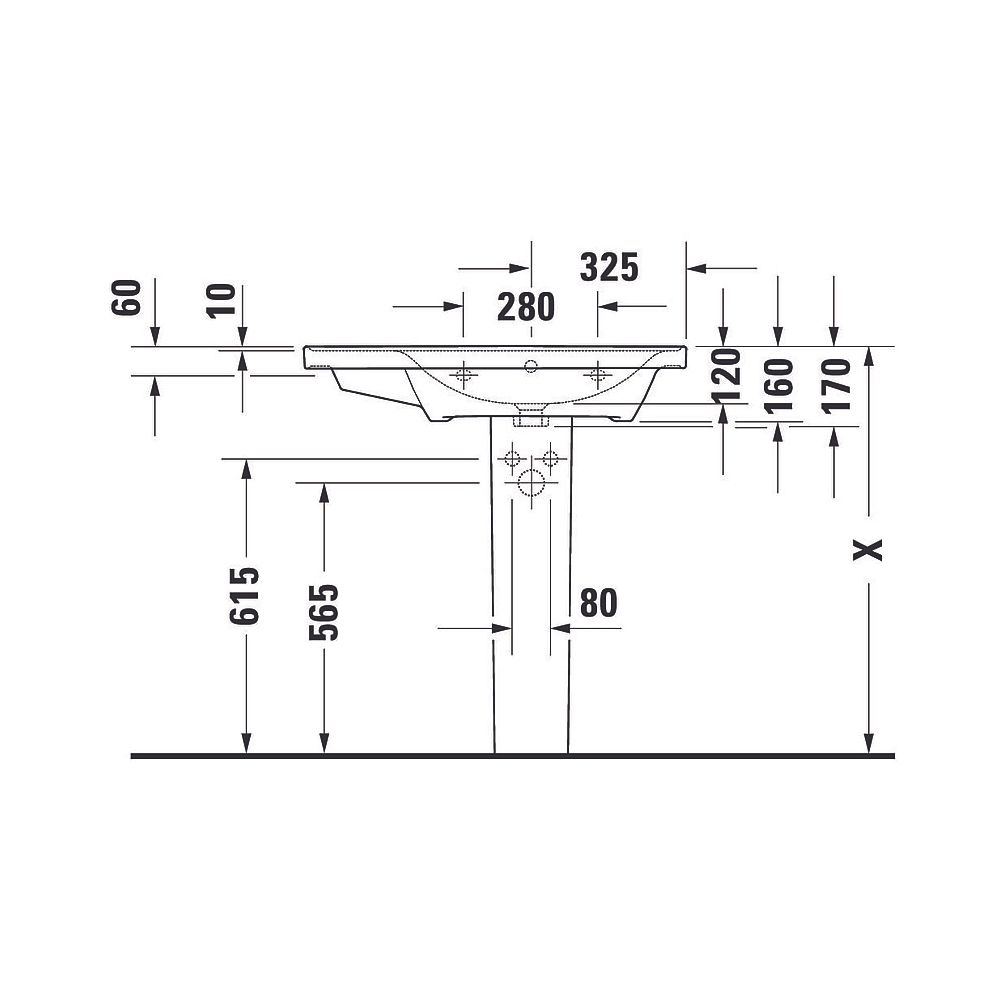 Duravit D-Neo Waschtisch 480x800x160mm, Weiß Hochglanz, Rechteckig, 1 Waschplatz R... DURAVIT-2370800060 4063382016867 (Abb. 10)