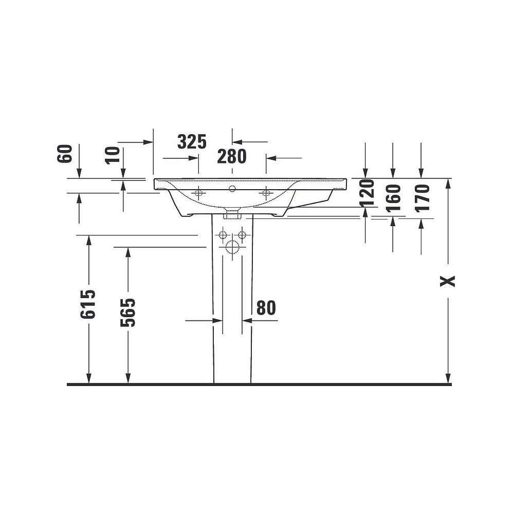 Duravit D-Neo Waschtisch 480x800x165mm, Weiß Hochglanz, Rechteckig, 1 Waschplatz L... DURAVIT-2369800060 4063382016805 (Abb. 11)