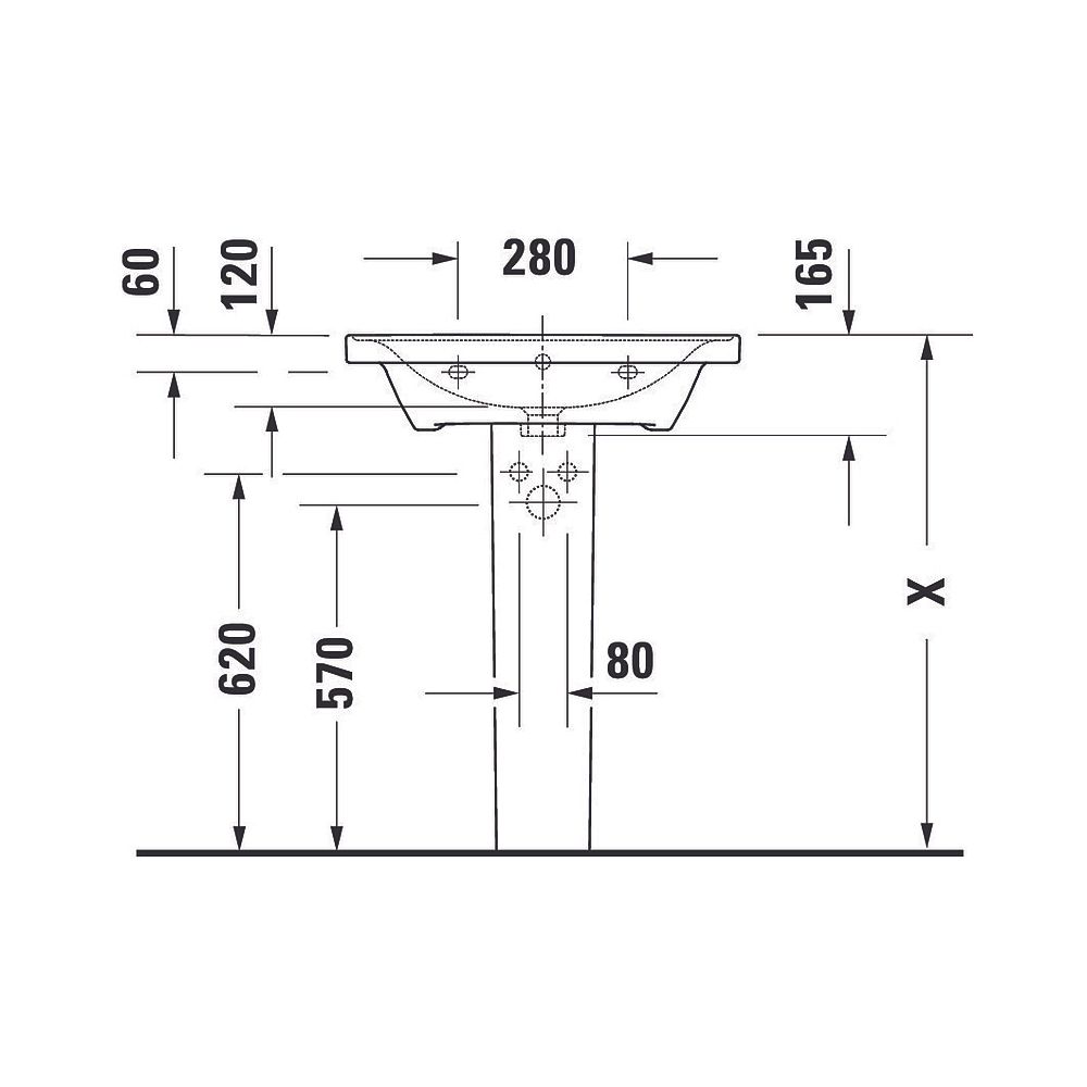 Duravit D-Neo Waschtisch 480x650x160mm, Weiß Hochglanz, Rechteckig, 1 Waschplatz/H... DURAVIT-2367650000 4063382015624 (Abb. 17)