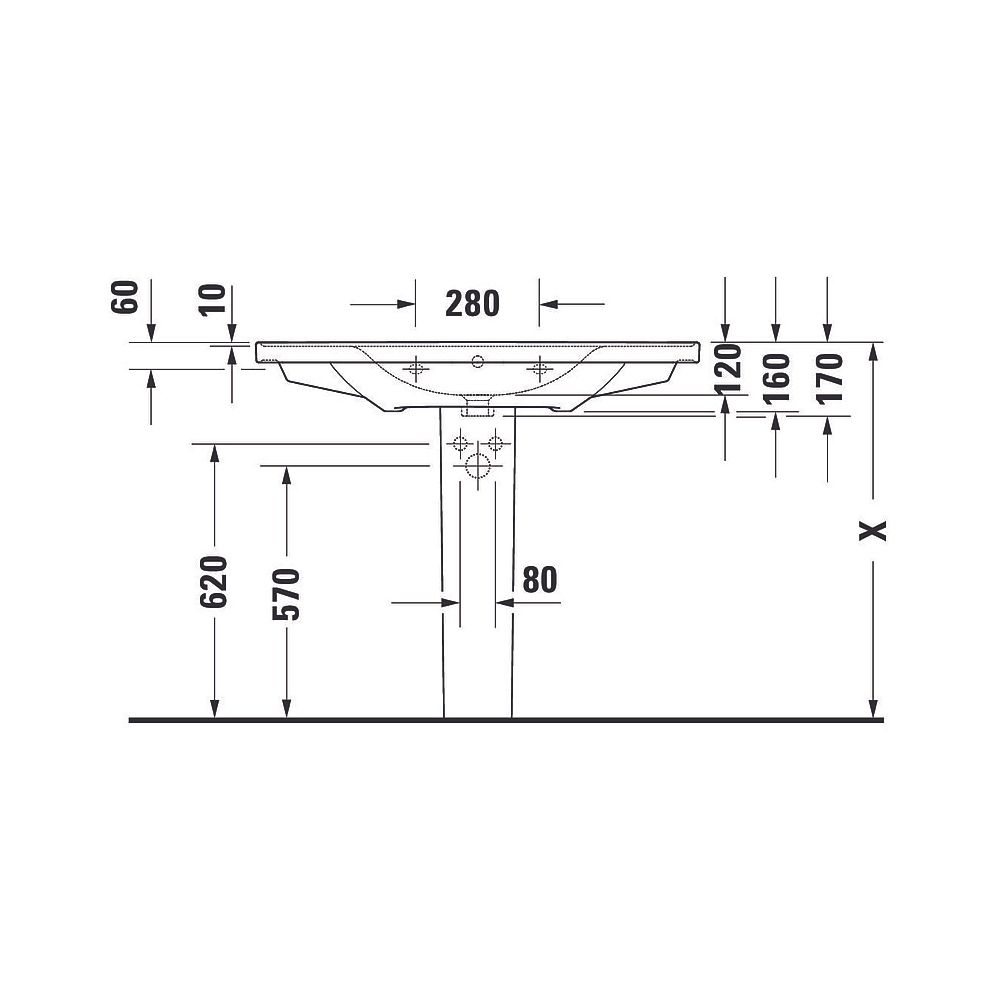 Duravit D-Neo Waschtisch 480x1005x160mm wandhäng., Weiß Hochglanz, Rechteckig, 1 W... DURAVIT-2367100000 4063382016096 (Abb. 16)