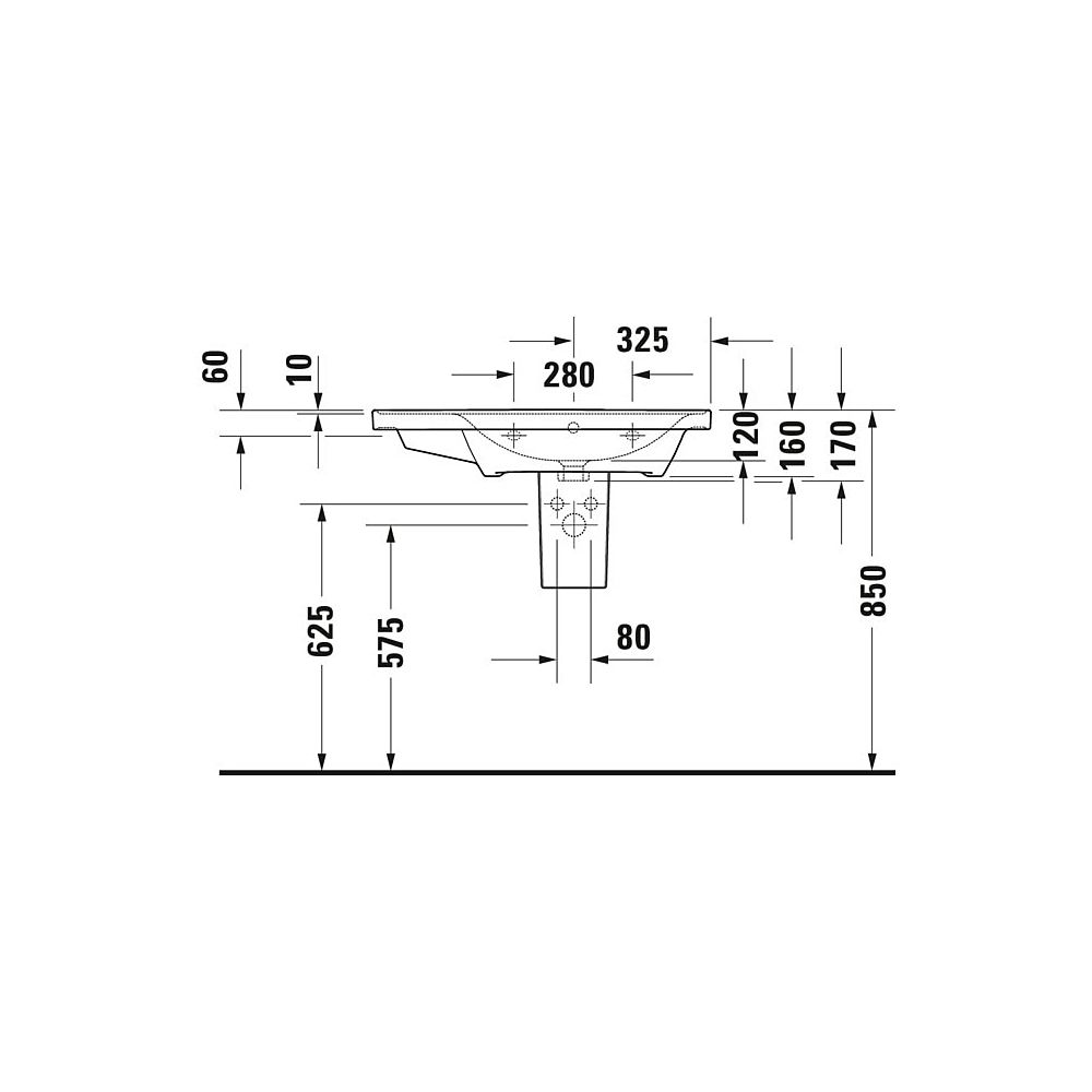 Duravit D-Neo Waschtisch 480x800x160mm, Weiß Hochglanz, Rechteckig, 1 Waschplatz R... DURAVIT-2370800060 4063382016867 (Abb. 11)