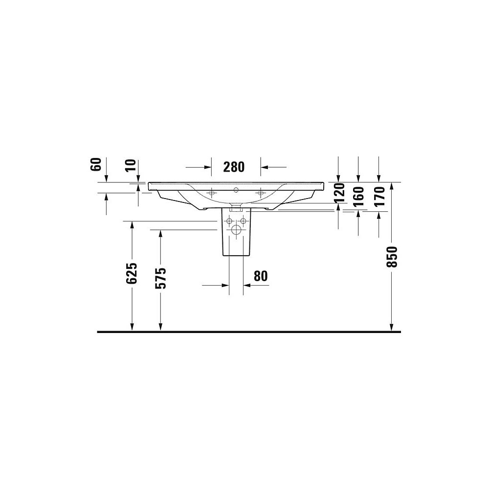Duravit D-Neo Waschtisch 480x1005x160mm wandhäng., Weiß Hochglanz, Rechteckig, 1 W... DURAVIT-2367100000 4063382016096 (Abb. 17)