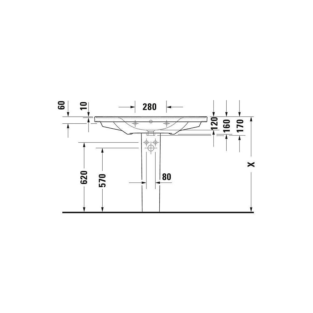 Duravit D-Neo Waschtisch 480x1005x160mm wandhäng., Weiß Hochglanz, Rechteckig, 1 W... DURAVIT-2367100000 4063382016096 (Abb. 18)