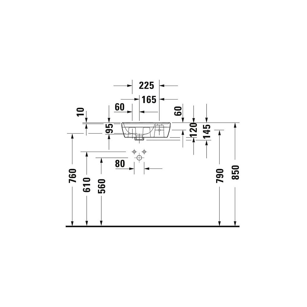 Duravit D-Neo Handwaschbecken 220x400x140mm, Weiß Hochglanz, Rechteckig, 1 Waschpl... DURAVIT-0739400041 4063382135544 (Abb. 10)