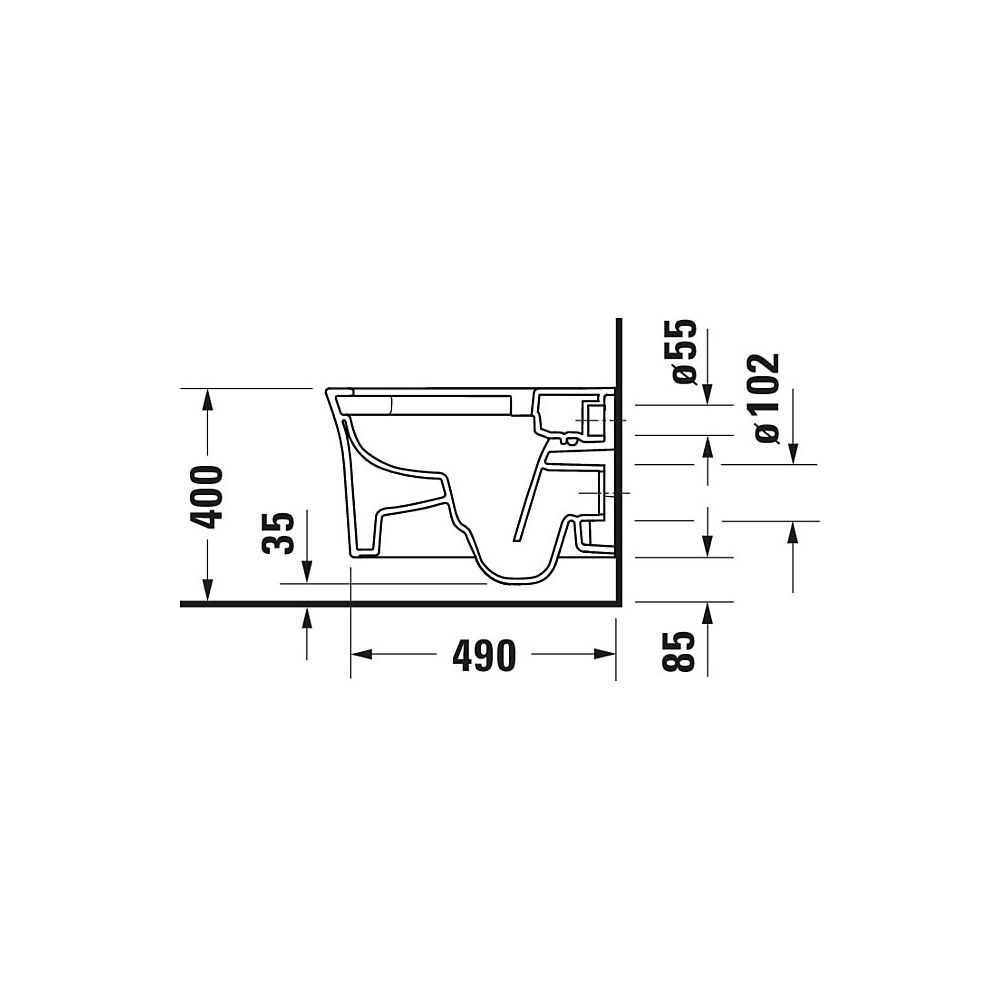 Duravit White Tulip Wand-WC 540x370x365mm, Weiß Hochglanz, 4,5l, HygieneGlaze, Tie... DURAVIT-2576092000 4053424913568 (Abb. 20)