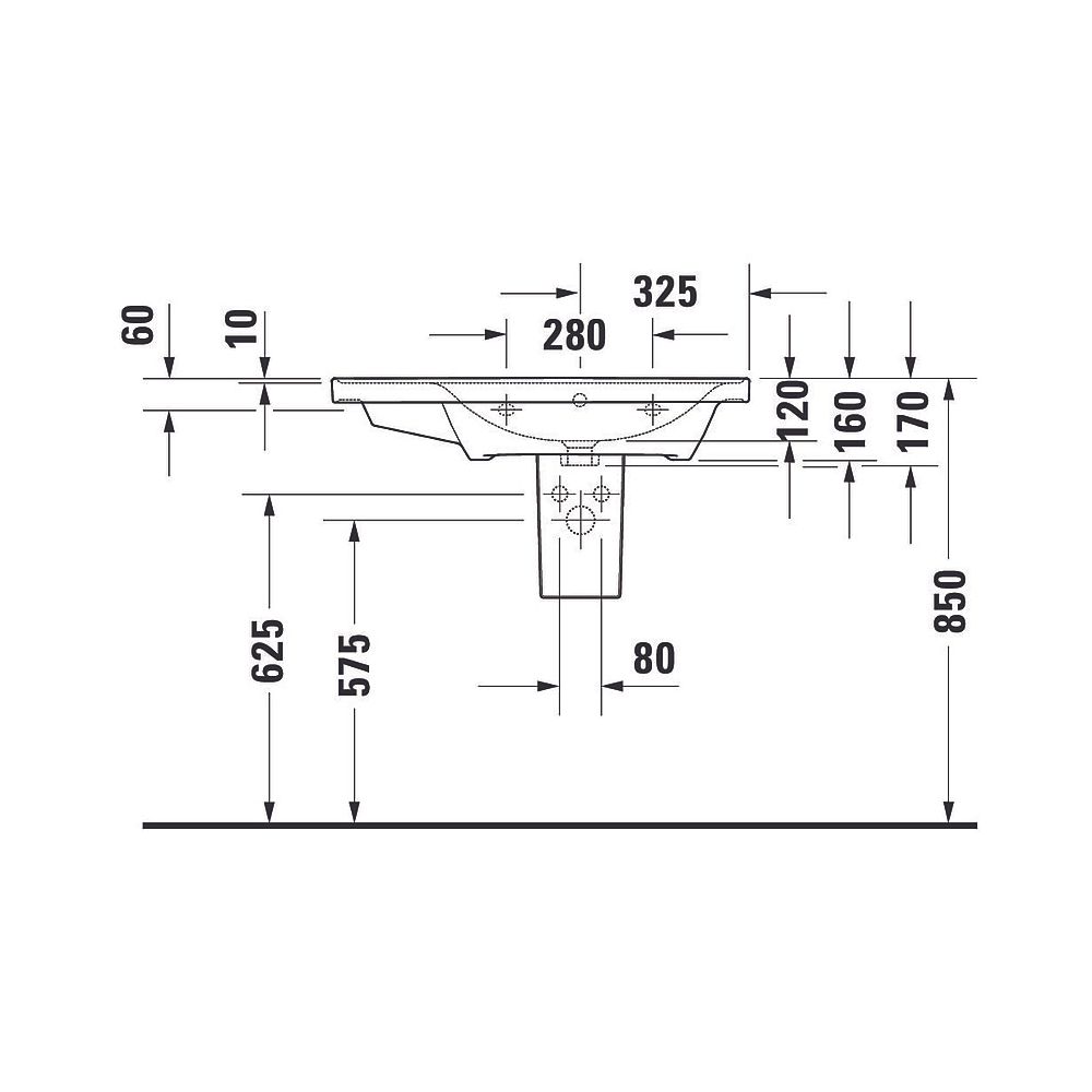 Duravit D-Neo Waschtisch 480x800x160mm, Weiß Hochglanz, Rechteckig, 1 Waschplatz R... DURAVIT-2370800060 4063382016867 (Abb. 13)