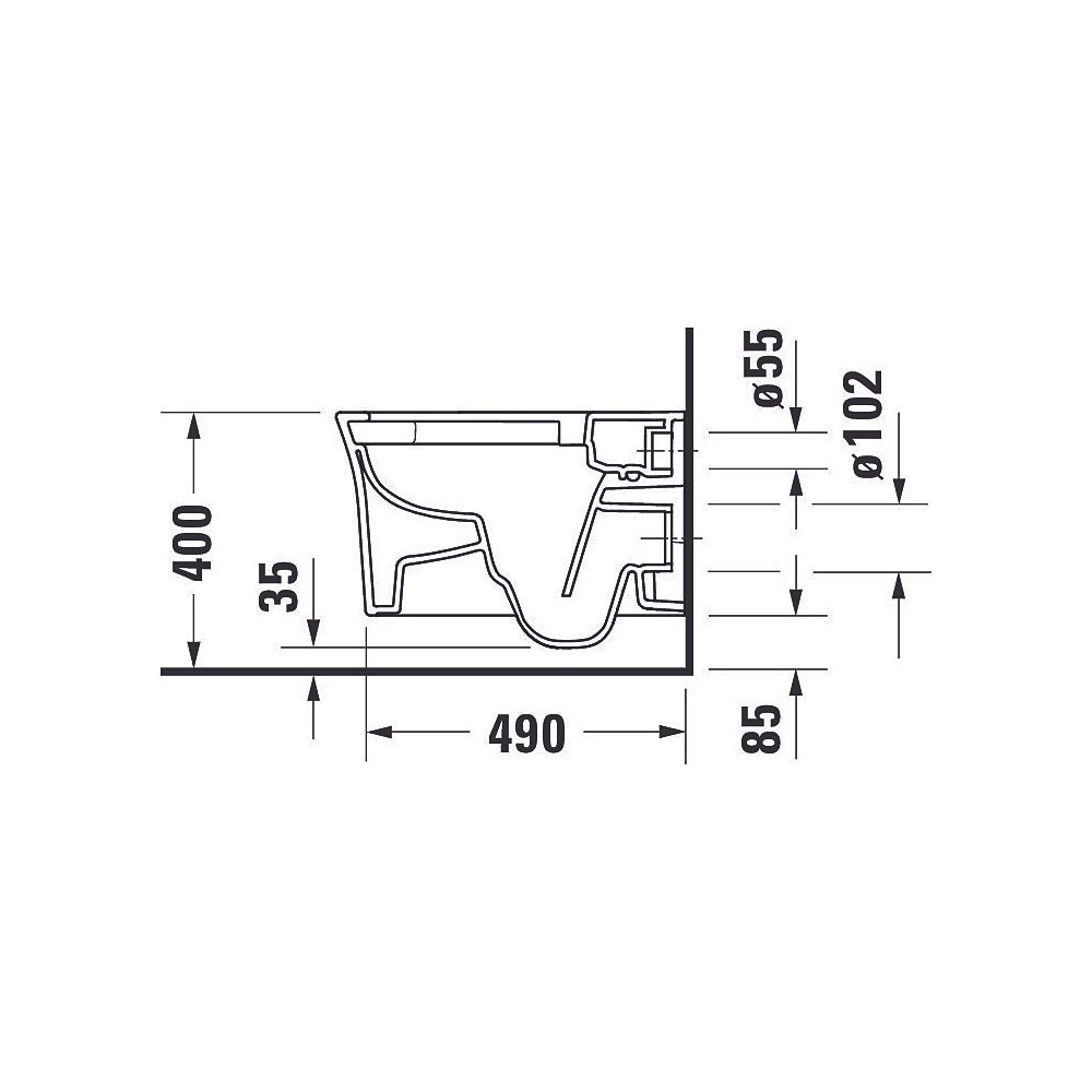 Duravit White Tulip Wand-WC 540x370x365mm, Weiß Hochglanz, 4,5l, HygieneGlaze, Tie... DURAVIT-2576092000 4053424913568 (Abb. 22)